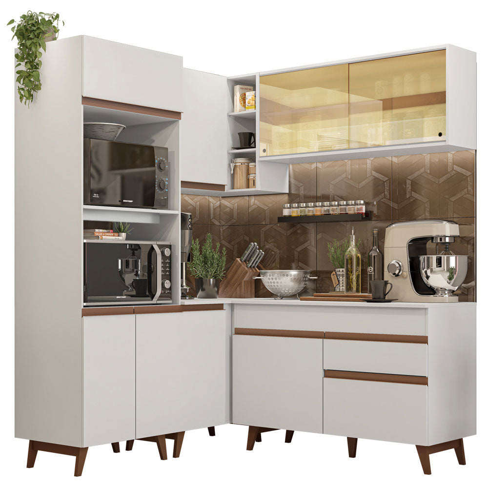Cocina Integral Esquinera 332cm Blanco Reims 01