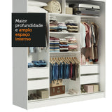 Clóset Matrimonial Reno con 3 Puertas Correderas de Espejo Blanco/Negro