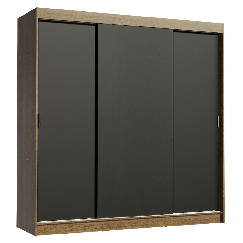 Clóset Matrimonial Reno 3 Puertas Corredizas Marrón/Negro