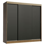 Clóset Matrimonial Reno 3 Puertas Corredizas Marrón/Negro