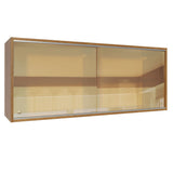 Gabinete Superior 2 Puertas Corredizas Vidrio Reflejante 120 cm Marrón