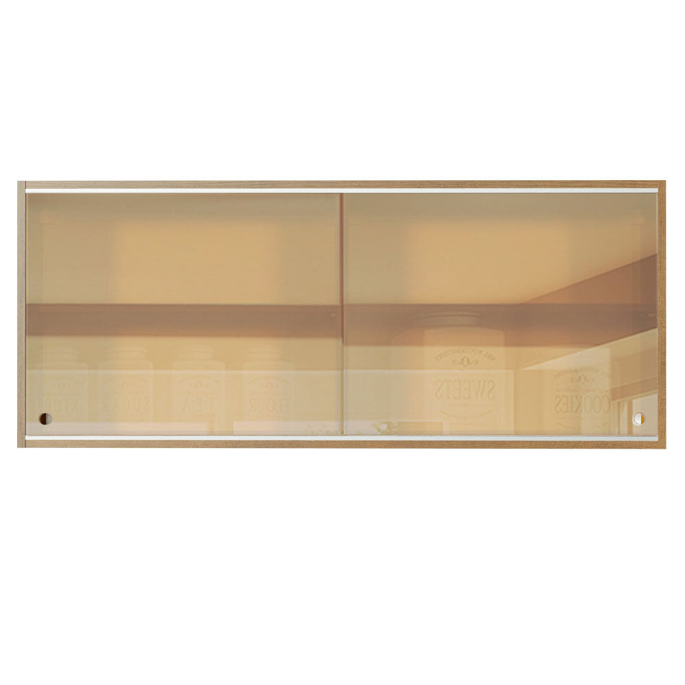 Gabinete Superior 2 Puertas Corredizas Vidrio Reflejante 120 cm Marrón