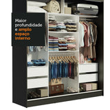 Clóset Matrimonial Reno 3 Puertas Correderas con Espejos Negro
