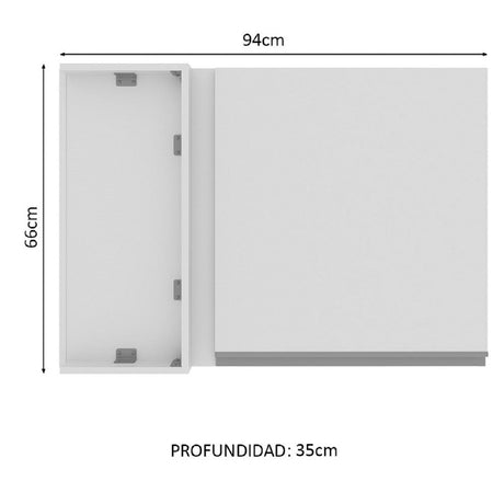 Alacena de Esquina Madesa Glamy 1 Puerta Blanco