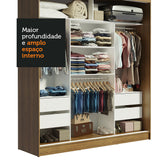 Clóset Matrimonial Reno 3 Puertas Corredizas de Espejo Marrón/Negro