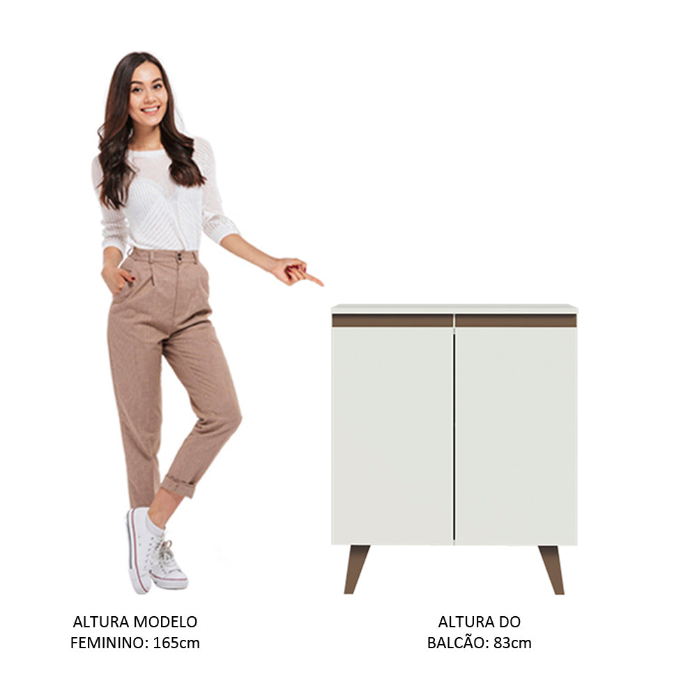 Gabinete Bajo Reims 70 cm 2 Puertas - Blanco