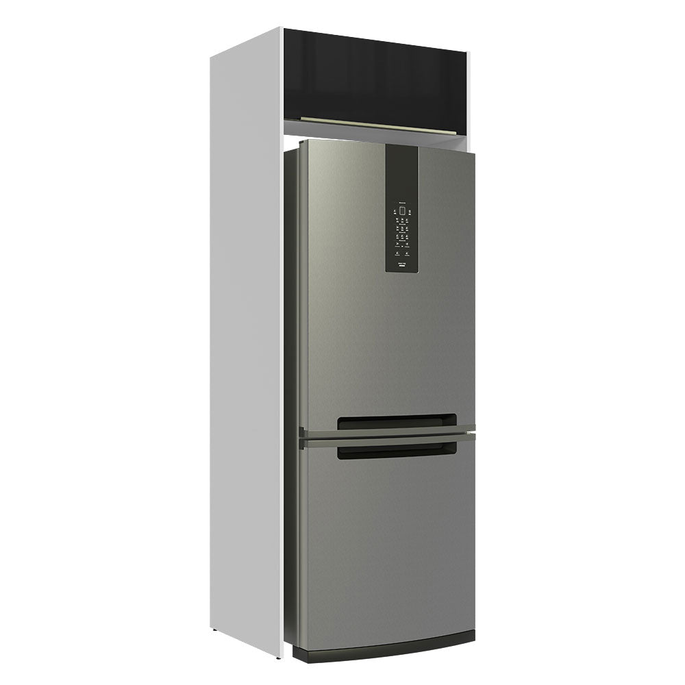 Mueble de Cocina para Refrigerador 1 Puerta Abatible Lux Blanco/Negro