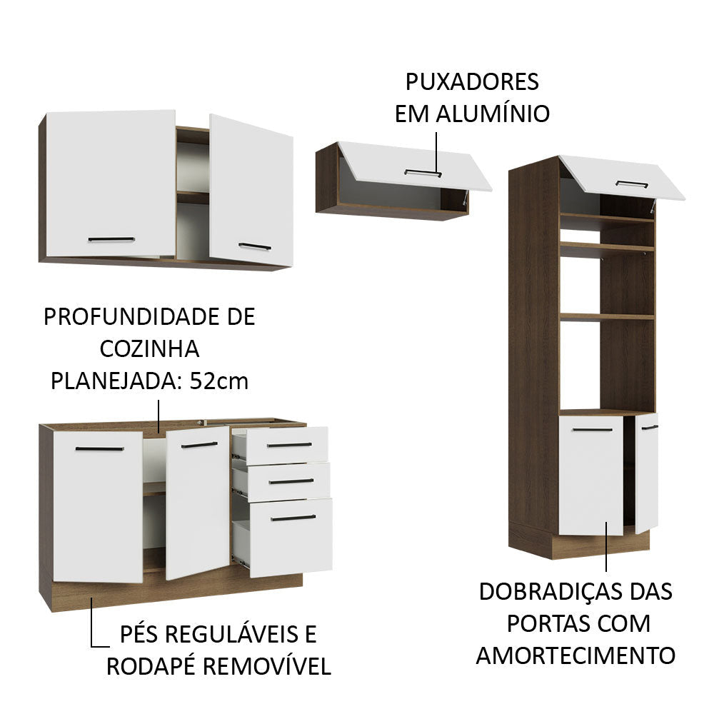 Cocina Integral 270cm Marrón/Blanco Agata 08
