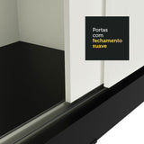 Clóset Matrimonial Reno 3 Puertas Correderas con Espejo Negro/Blanco