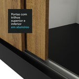 Clóset Matrimonial Reno 3 Puertas Correderas Negro/Marrón