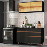Cocina Integral 120cm Negro Reims 01