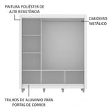 Clóset Matrimonial Mónaco 3 Puertas Correderas con Patas Blanco