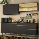Cocina Integral 240 cm Reims Negro/Marrón 01