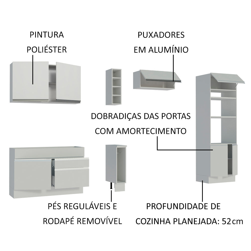 Cocina Integral 290cm Blanco Cristal 09