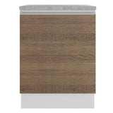 Mueble de Cocina 60 cm Con 1 Puerta Blanco/Marrón Glamy Madesa
