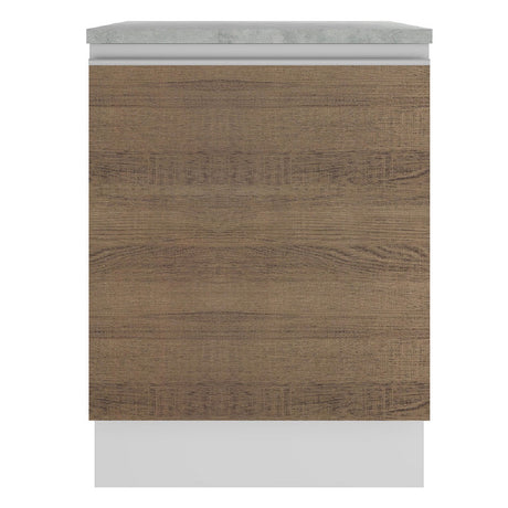 Mueble de Cocina 60 cm Con 1 Puerta Blanco/Marrón Glamy Madesa
