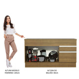 Gabinete Bajo para Lavadero 150 cm 2 Puertas y 2 Cajones (Con Encimera) Glamy Marrón
