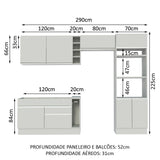 Cocina Integral 290cm Blanco Cristal 09