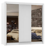 Clóset Matrimonial Lyon Plus 3 Puertas Correderas con Espejos 4 Cajones Blanco