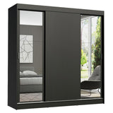 Clóset Matrimonial Reno 3 Puertas Correderas con Espejos Negro