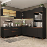 Cocina Integral Esquinera 452cm Negro Reims 01