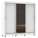 Clóset Matrimonial Lyon 3 Puertas Correderas con Espejo 2 Cajones con Patas Blanco
