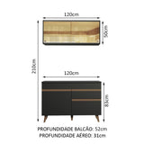 Cocina Integral 120cm Negro Reims 01
