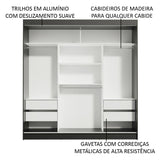 Clóset Matrimonial Reno 3 Puertas Correderas Negro/Marrón