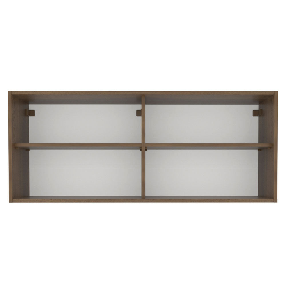 Gabinete Superior 2 Puertas Corredizas Vidrio Reflejante 120 cm Marrón