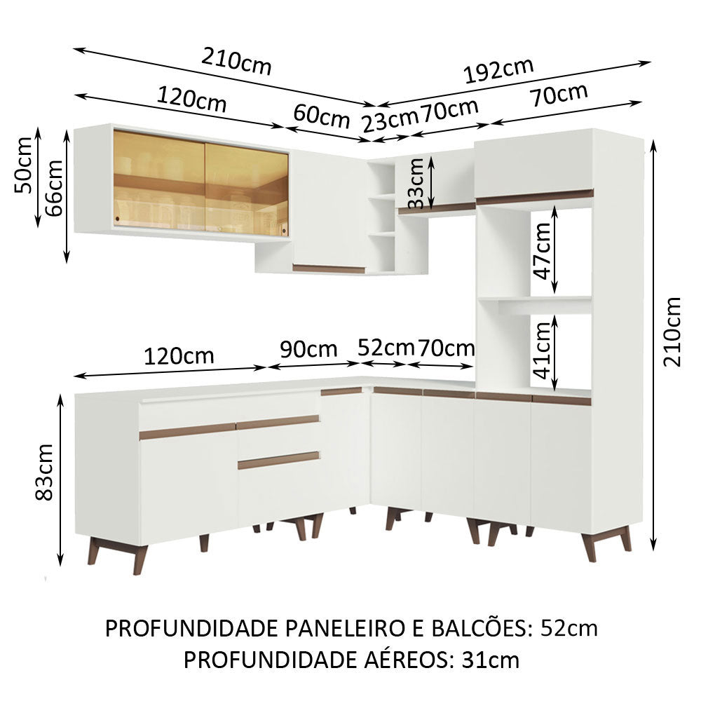 Cocina Integral de Esquina 402cm Blanco Reims 01