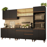 Cocina Integral 310 cm Reims Negro/Marrón 01