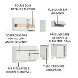 Cocina Integral 220 cm Blanco Parma 02