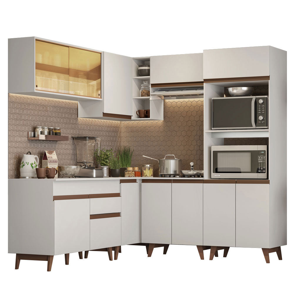 Cocina Integral de Esquina 402cm Blanco Reims 01
