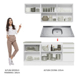 Cocina Integral con Lavadero 180cm Glamy 13 Blanco