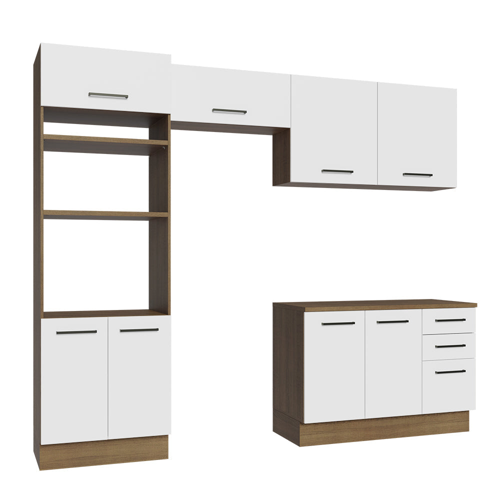 Cocina Integral 270cm Marrón/Blanco Agata 07