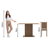 Juego de Comedor Lexy Madesa Mesa Tapa de Madera con 4 Sillas