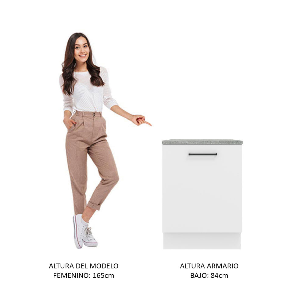 Mueble de Cocina 60 cm 1 Puerta Blanco Agata Madesa
