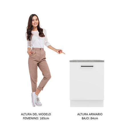 Mueble de Cocina 60 cm 1 Puerta Blanco Agata Madesa