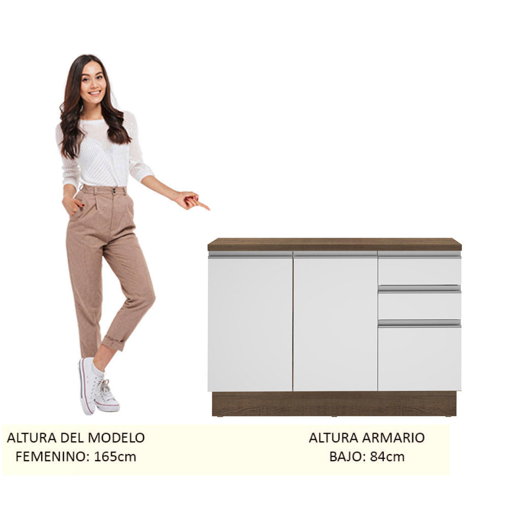 Mueble de Cocina Glamy 120 cm - Mostrador para Lavadero con Encimera