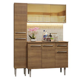 Cocina Compacta 137cm Sin Mesón De Acero Marrón Emilly Madesa 06