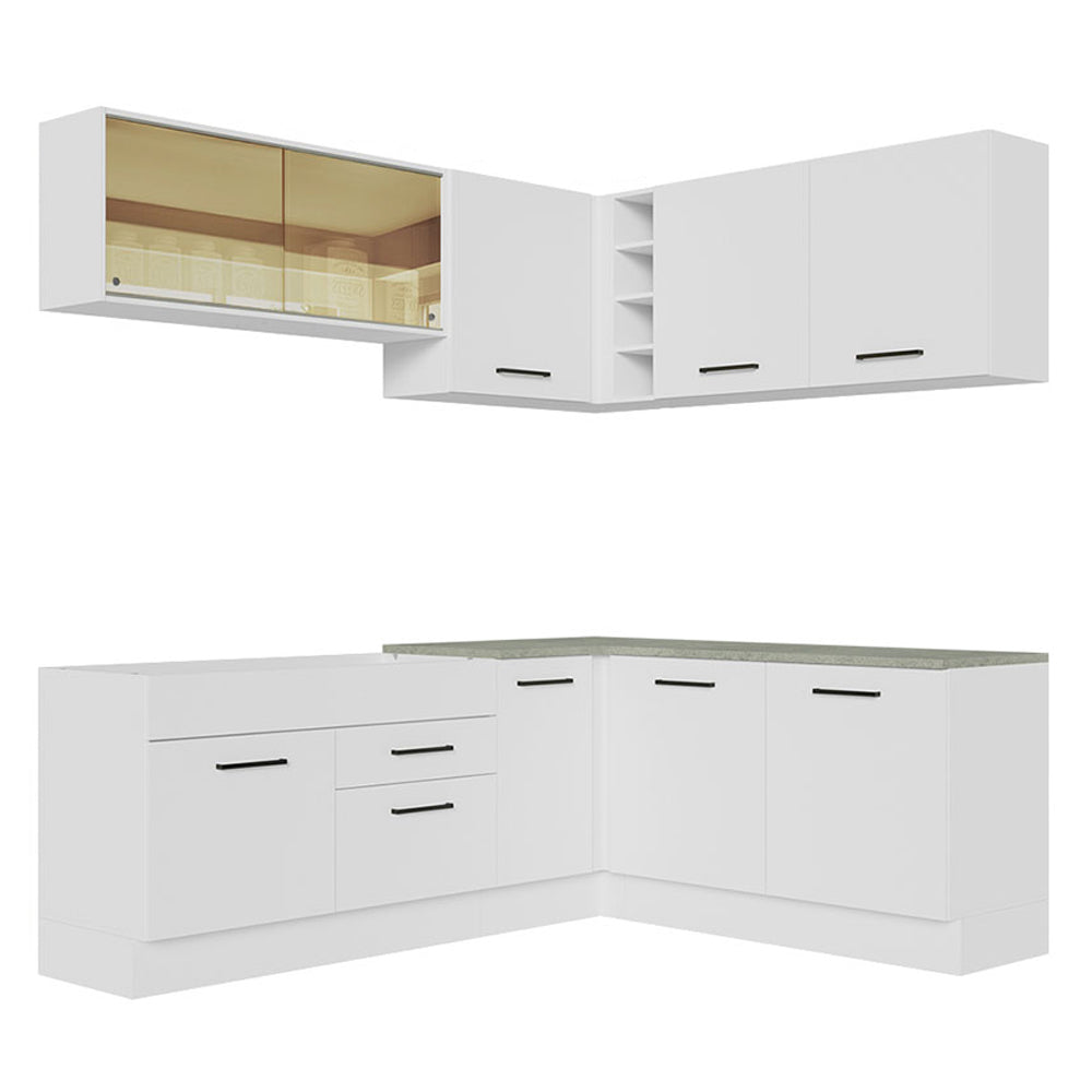 Cocina Integral Esquinera 389cm Blanco Agata 01