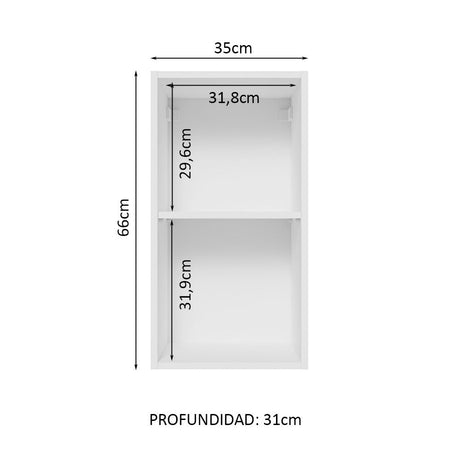 Alacena Madesa Glamy 35 cm 1 Puerta Blanco