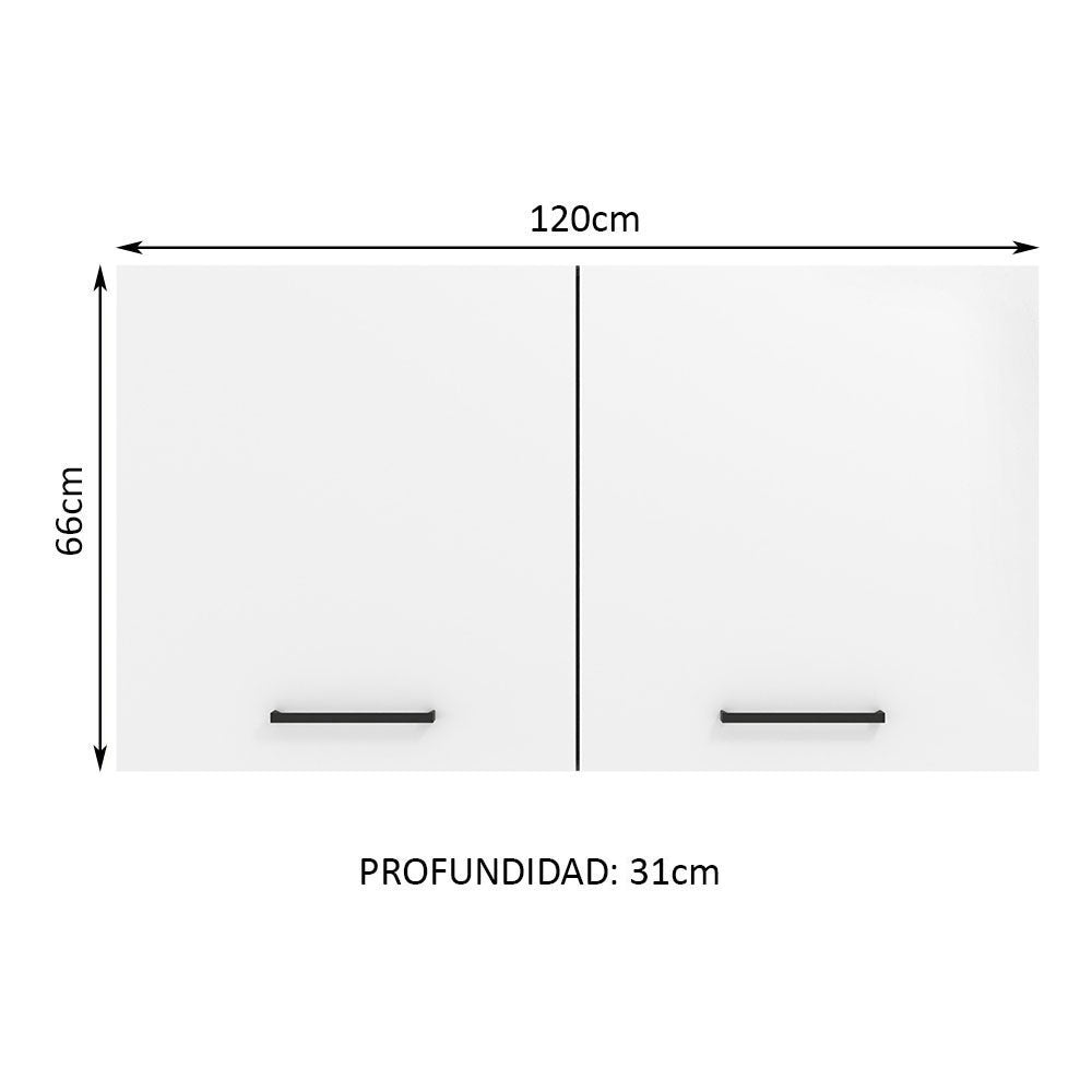 Alacena 120 cm 2 Puertas Blanco Agata Madesa