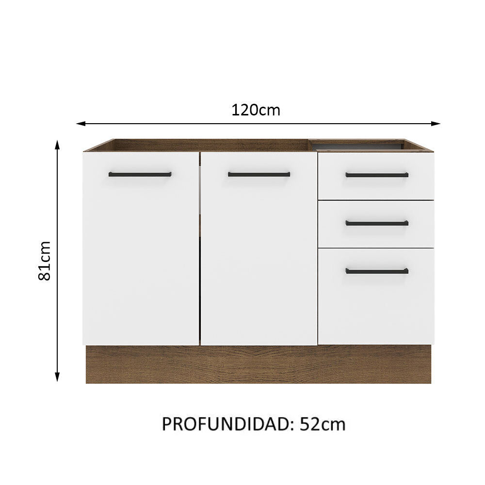 Mueble de Cocina Agata 120 cm - Mostrador para Lavadero