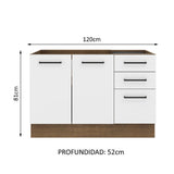 Mueble de Cocina Agata 120 cm - Mostrador para Lavadero