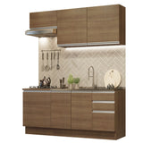Cocina Integral con Lavadero 180cm Glamy 13 Marrón