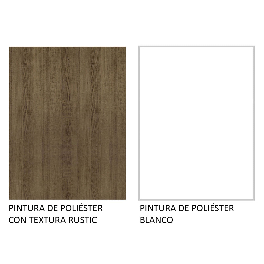 Cocina Integral 229cm Sin Mesón De Acero Marrón/Blanco Emilly Pop Madesa 02