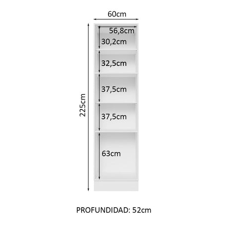 Mueble Despensa Madesa Glamy 60 cm 3 Puertas Blanco/Marrón