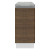Mueble de Cocina Madesa Glamy 35 cm 1 Puerta Blanco/Marrón