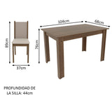 Juego de Comedor Madesa Cíntia Mesa Tapa de Madera con 4 Sillas